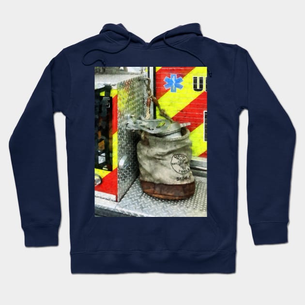 Fireman - Bucket on Fire Truck Hoodie by SusanSavad